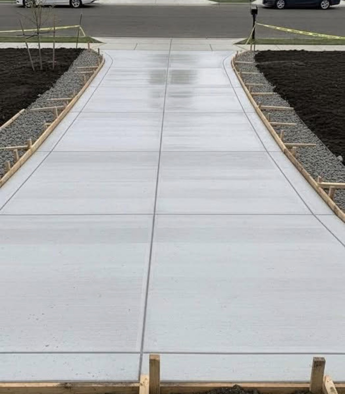 Broom-finish driveway